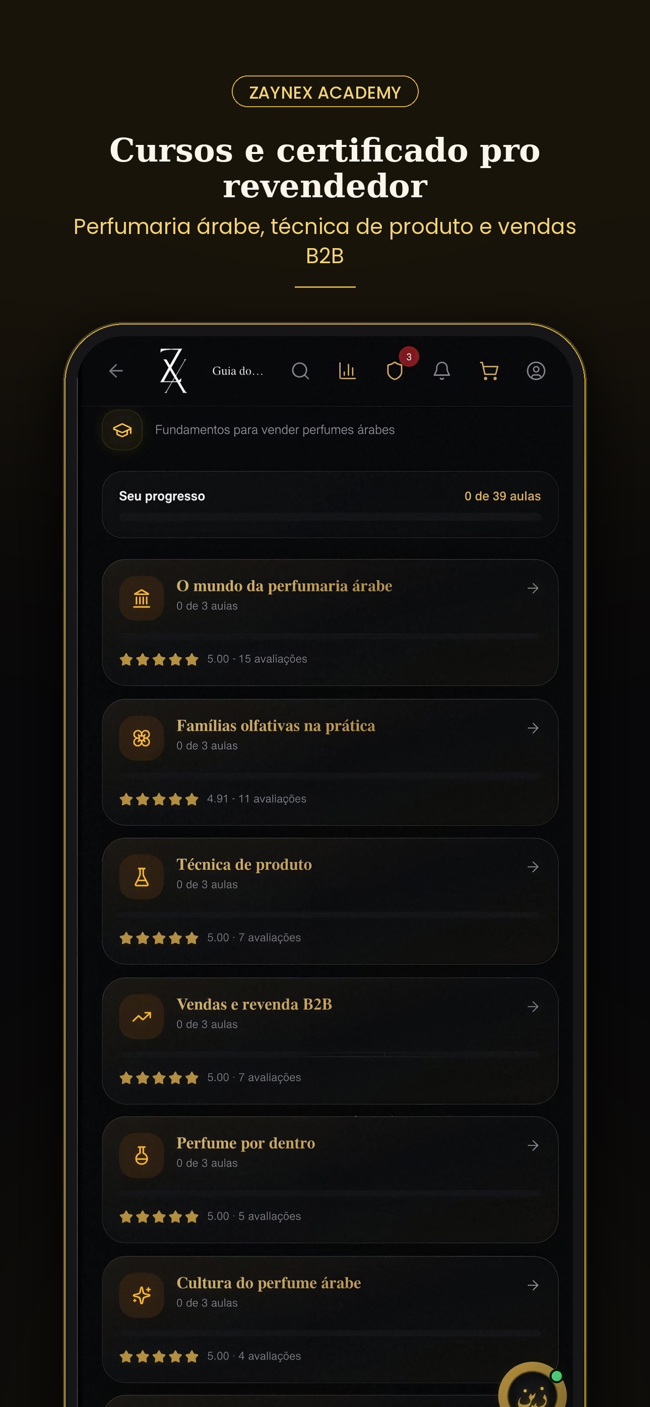 Tela oficial: ZAYNEX Academy